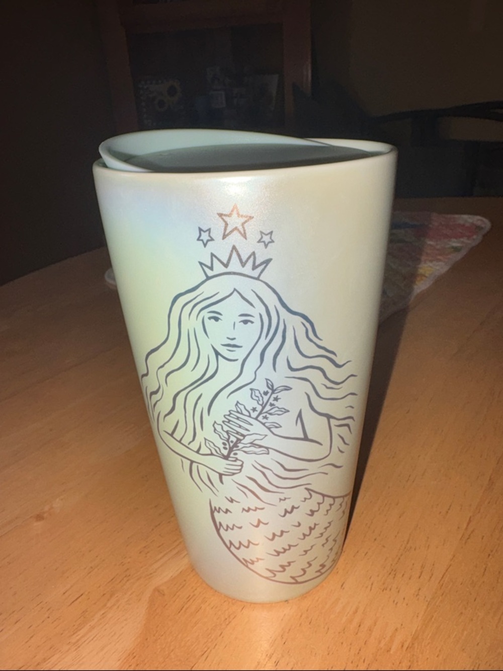 Starbucks Iridescent Siren Travel Mug - Pearl White